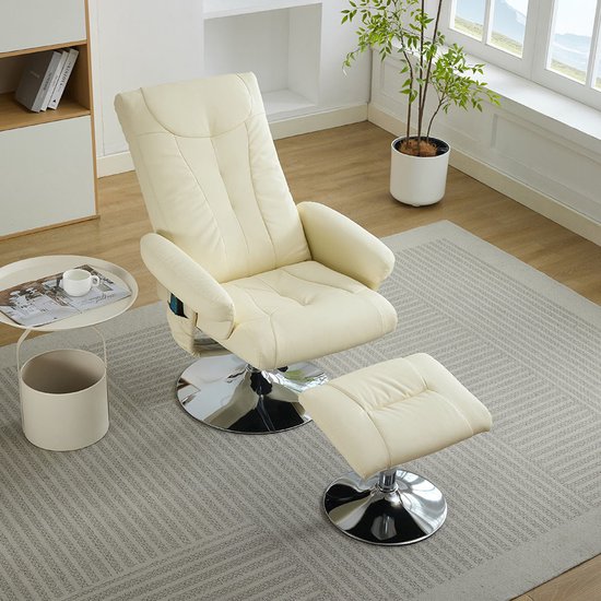 Pugsdrly Relaxfauteuil met Massage en Verwarming, Beige - Pugsdrly - €220,99