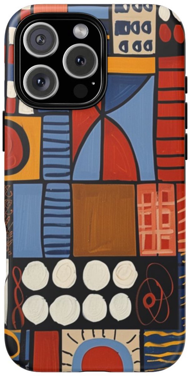 Kleurrijk Geometrisch Patroon – Telefoonhoesje Geschikt voor iPhone 16 Pro Max