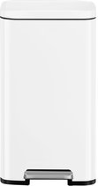 EKO - Poubelle à pédale Madison 30 litres - Acier inoxydable - Plastique - Blanc mat - Prullenbak