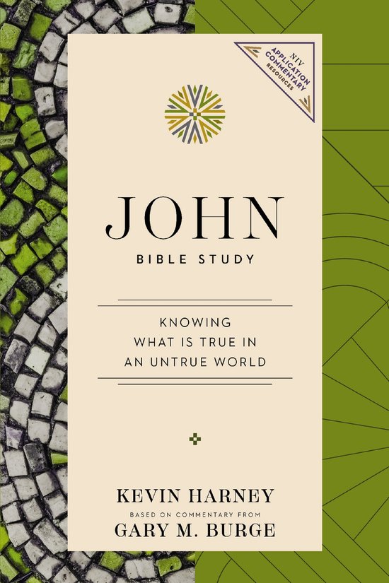 Boek kaft met 'JOHN BIBLE STUDY' en 'KNOWING WHAT IS TRUE IN AN UNTRUE WORLD'.