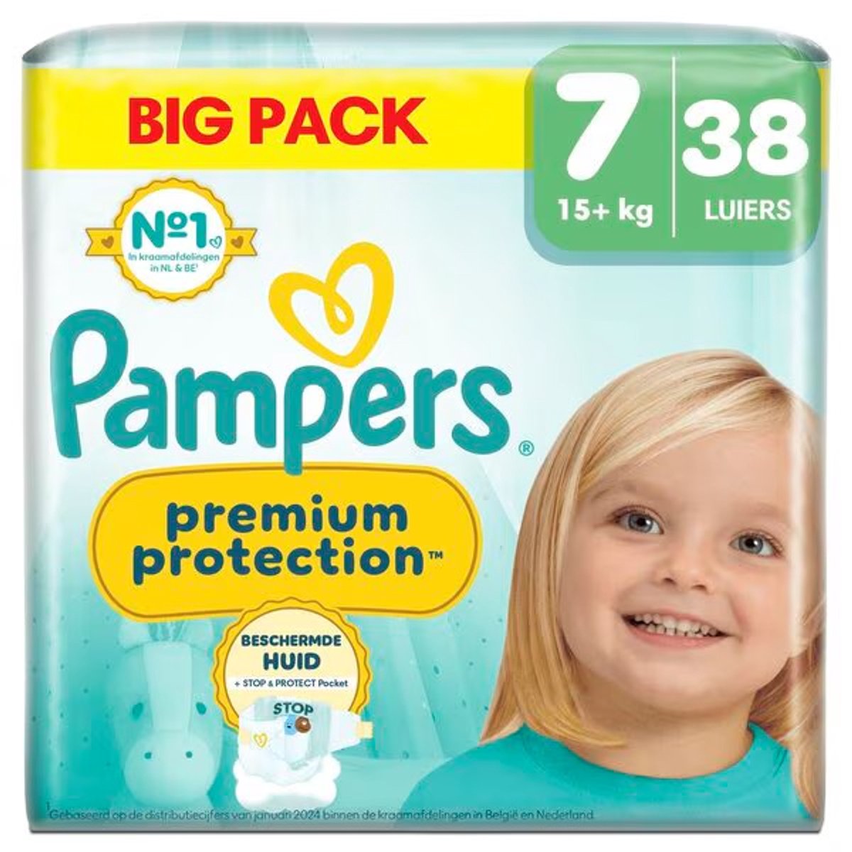 Pampers Premium Protection Luiers - Maat 7 - 38 Stuks - 15kg+