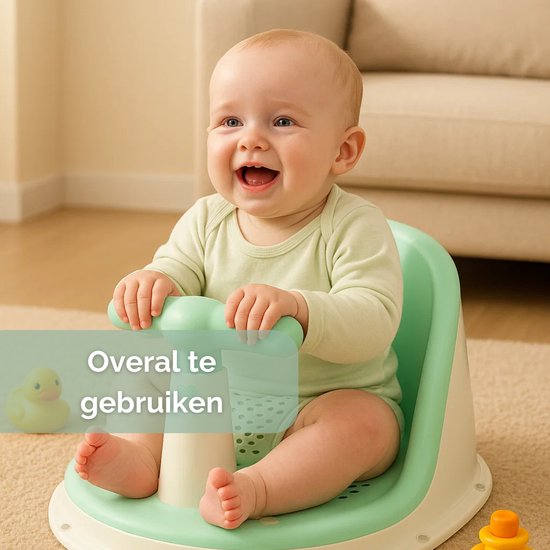 Interbaby Babybadzitje met zuignappen, antislip, comfortabel, veilig, ergonomisch, bad- en douchestoel voor baby's vanaf 5 maanden, 26 x 30 x 38 cm, roze