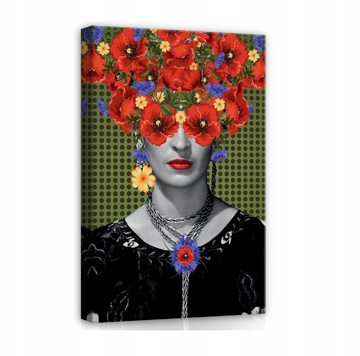 WALLARENA Canvas schilderij - 60x40 cm - Frida Kahlo schilderij voor de woonkamer, modern design multikleurig