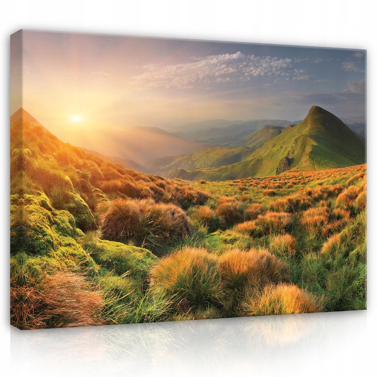 WALLARENA Canvas schilderij - 60x40 cm - Berglandschap natuur voor aan de muur multikleurig