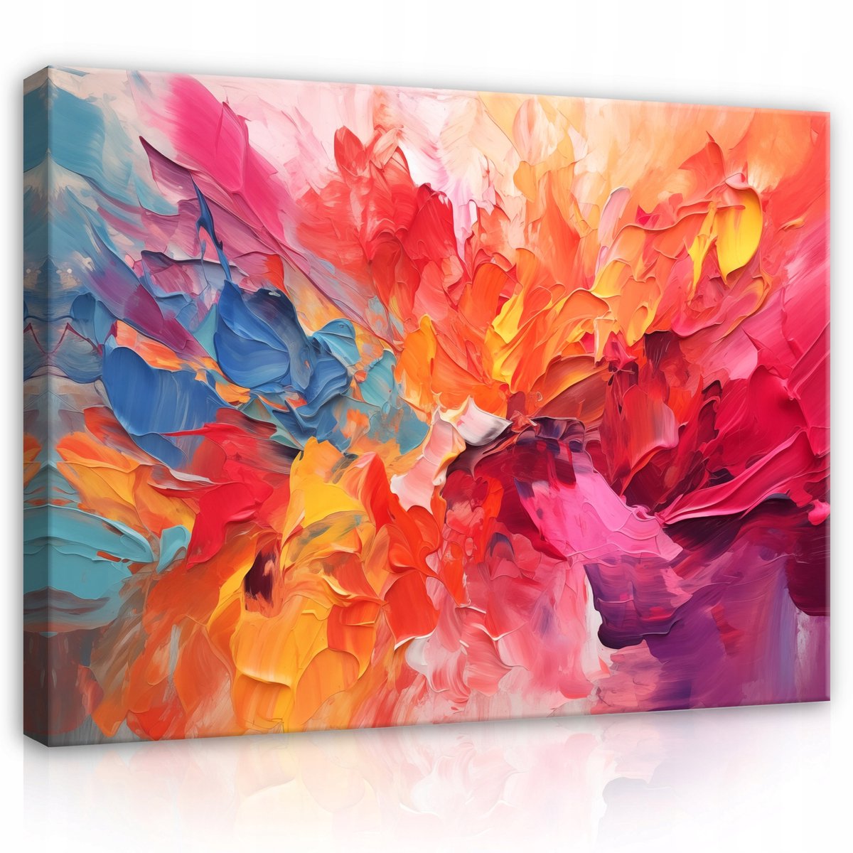 WALLARENA Canvas schilderij - 100x70 cm - kleurrijke abstracte kunst voor slaapkamer en woonkamer multikleurig