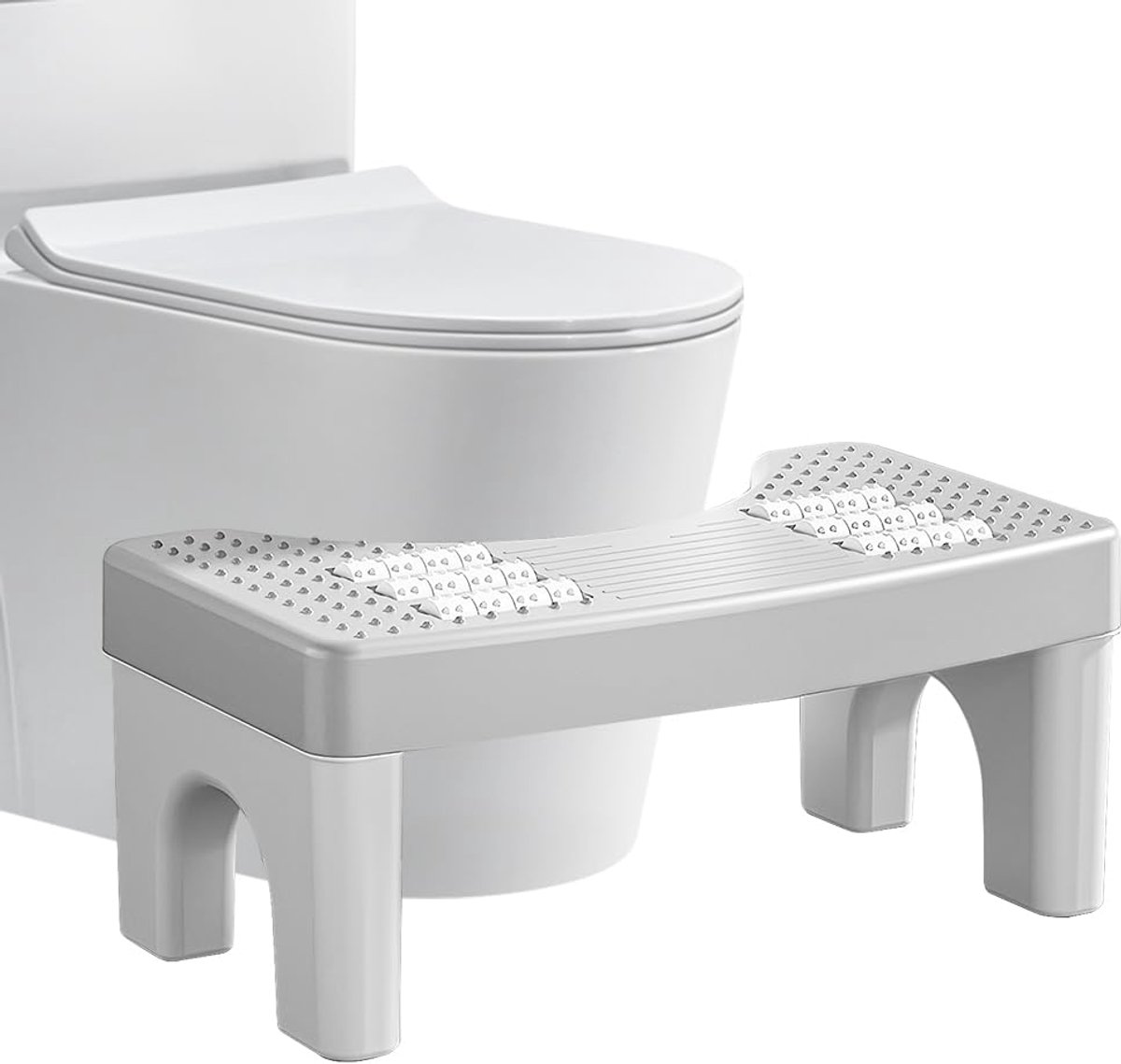 WAVATA Toiletkruk Volwassenen, Plastic Toiletkruk Poepkruk, Badkamer Toiletkruk, Wc Kruk voor Hurkende Positie Anti-Constipatie