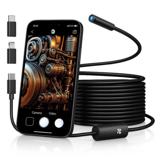 Draadloze Snake Camera WiFi Inspectie Camera 1200P HD Endoscoop met 8