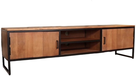 TV meubel bruin mangohout 180cm Liv tv kast duurzaam mango massief hout tv-meubel