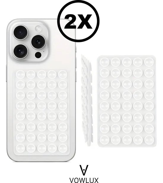 Coque de téléphone blanche avec un tapis de 40 bulles pop-it au dos, à côté d'un tapis séparé avec un cercle '2X'.