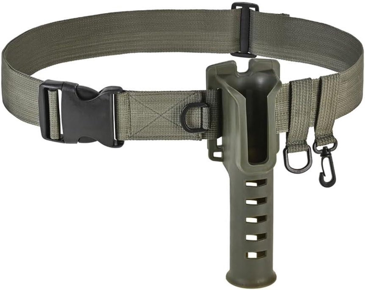 **Voor draagbare hengel paal houder riem met verstelbare waadriem - zwart kaki groen - inclusief steltlopers riemen en kajak vissen accessoires**
