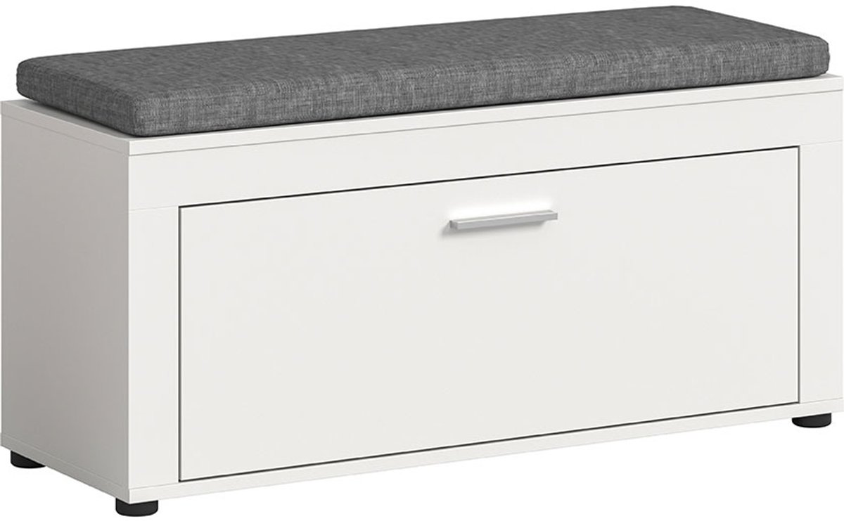 Jam bank incl. kussen 1 klepdeur wit.