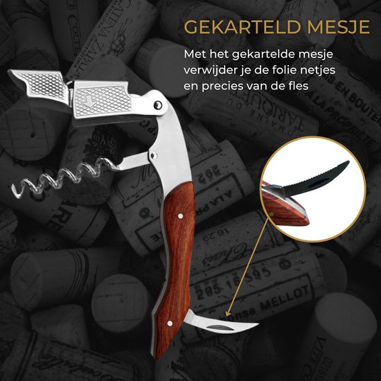 Mémoire® Couteau Sommelier Résine Groen - Kurkentrekker van Edelhars - 3 in 1