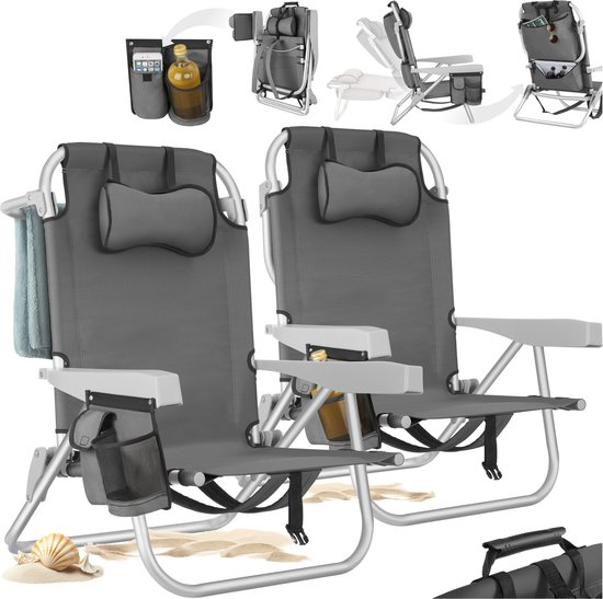 Tectake® Strandstoel Coral – Set van 2