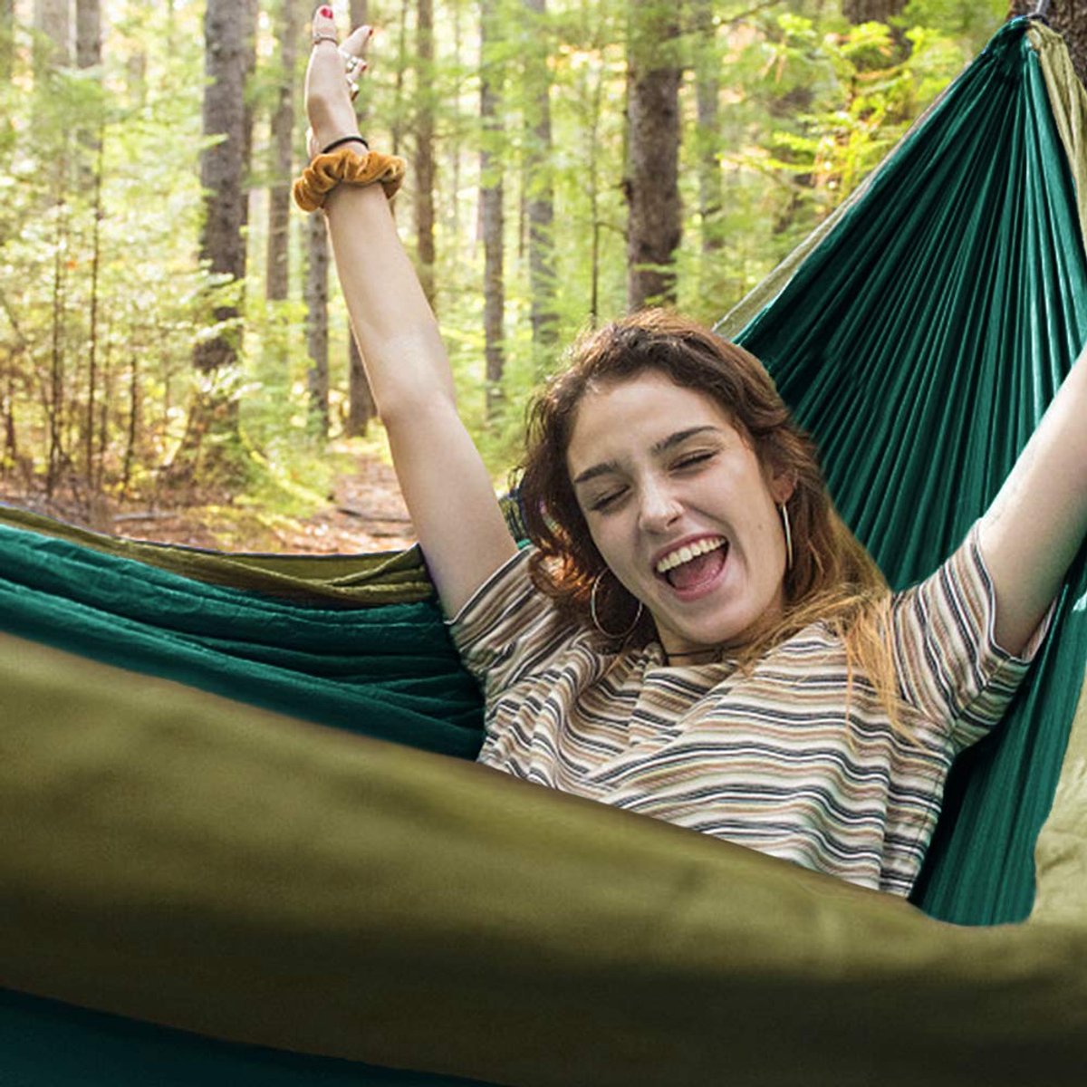 Ibenzoa® Ultralichte en Ruime Hangmat voor Twee Personen - Ideaal voor Outdoor Avonturen