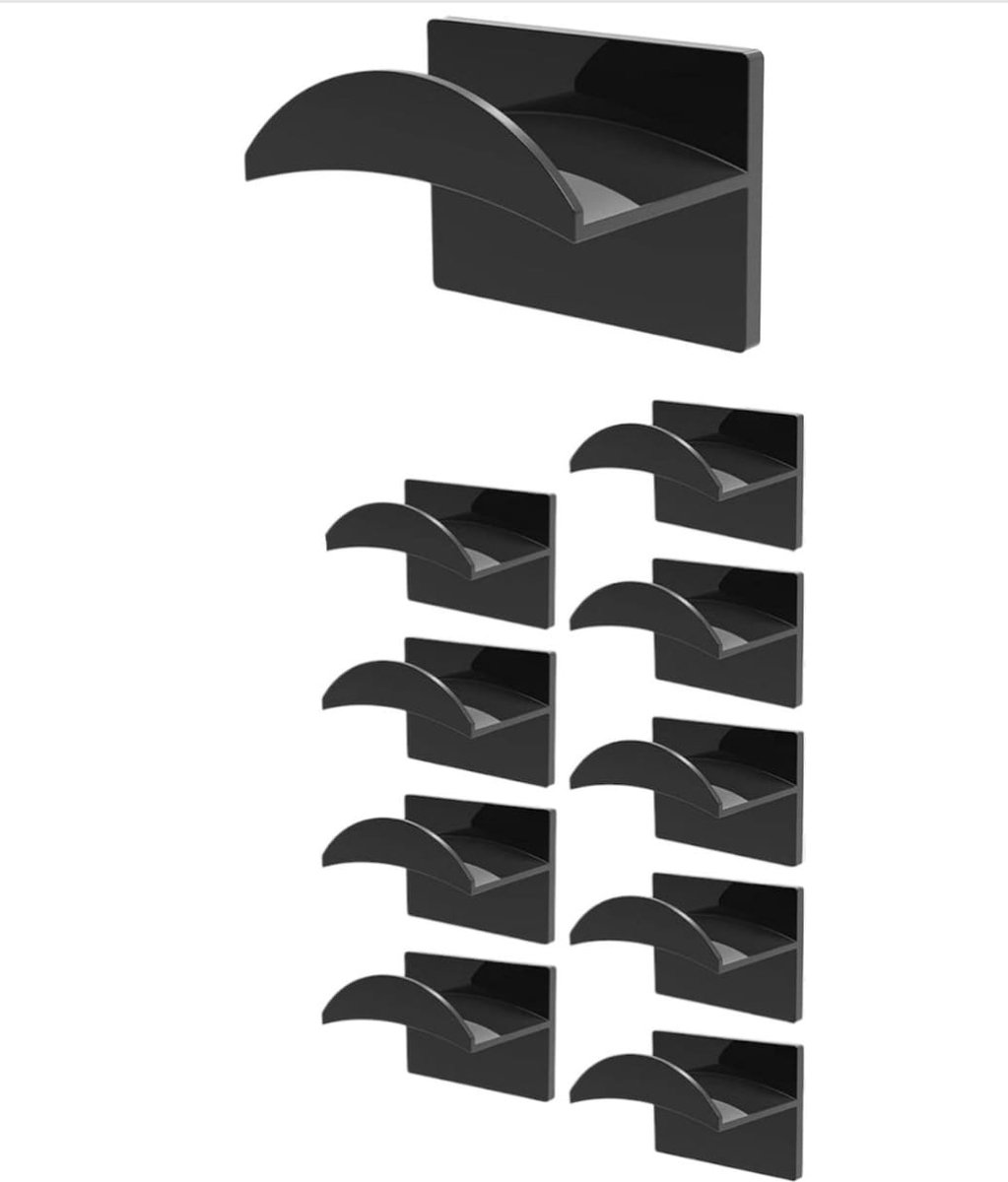 Cap Rack - 10 Stuks - Zwart - Petjeshouder - Petjeshouder - Hoeden Opberger - Pettenrek - Petten Houder- Smartkabel.nl