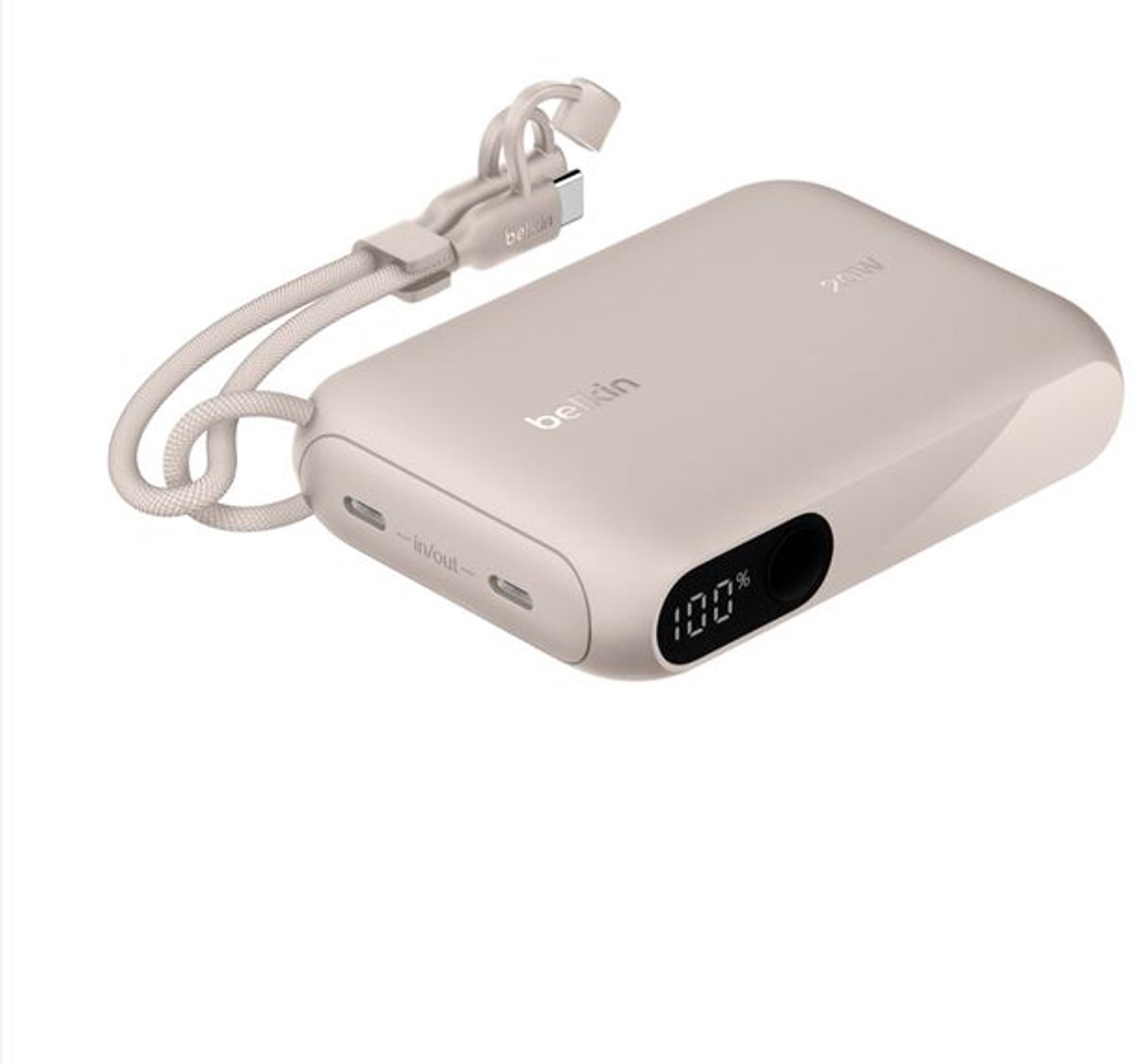 Belkin Power Bank 20W 10.000 mAh met Display – Zand