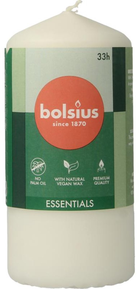 Bolsius Stompkaars - Essentials - 120/58 - 1 Stuk - Cloudy White wit