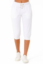 Smith & Solo Capri Broek Dames, korte Joggingbroek, Zomerbroeken, Wit, M