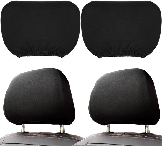 Auto Hoofdsteun Hoes Set - Zwart - Set van 2 - Wasbaar - Auto Accessoires - Beschermhoezen