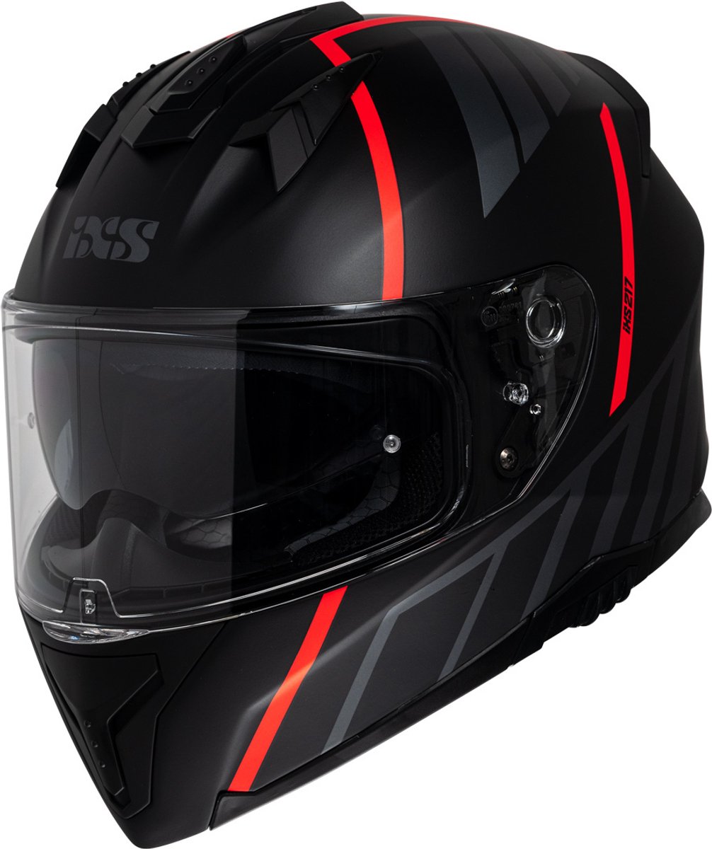 IXS iXS217 2.0 Mat Zwart Rood Integraalhelm - Helm