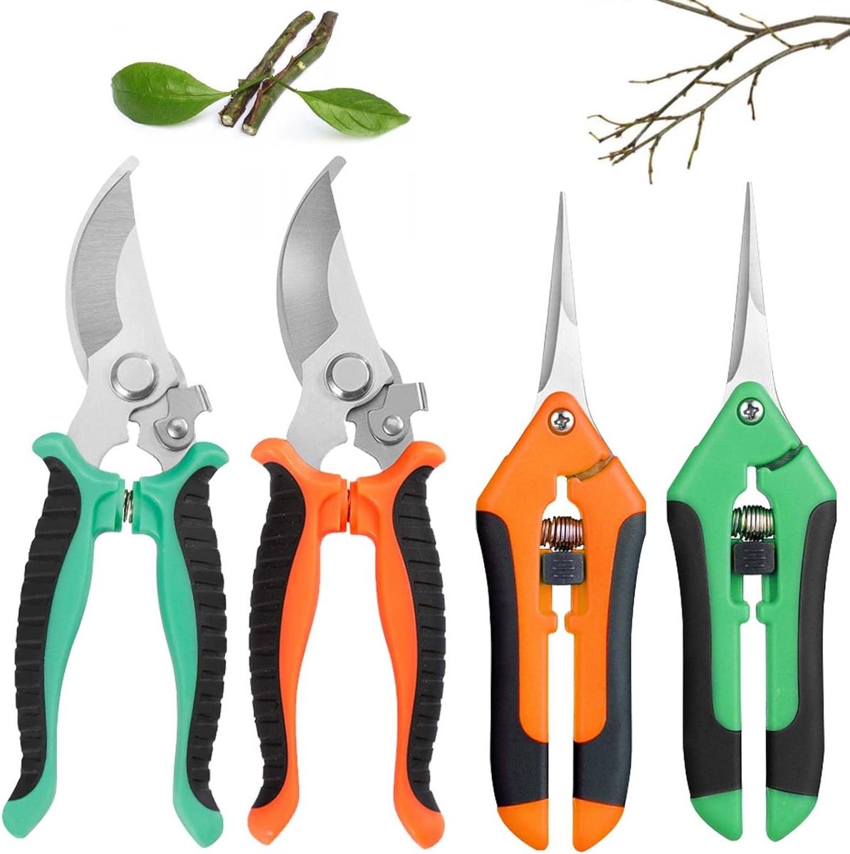 Pruning Shears Bonsai Scissors Tree Shears Harvesting Shears for Bonsai Plants Flowers Vegetables - Set of 4