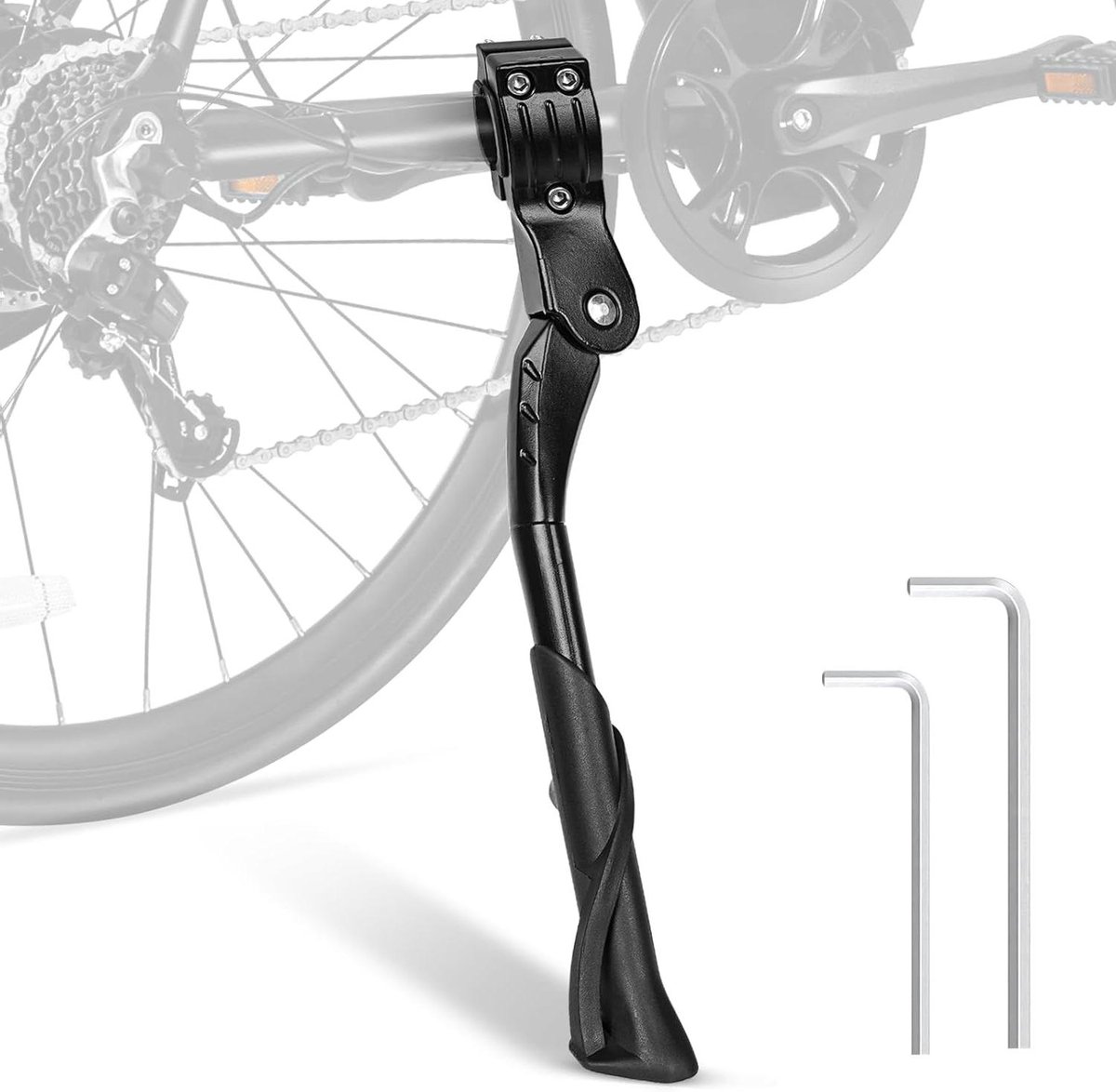 Allecto Plus - In hoogte verstelbare fietsstandaard voor 24-29 inch fietsen, belastbaar tot 35 kg, met antislip rubberen voeten voor mountainbike, e-bike en trekkingfiets.