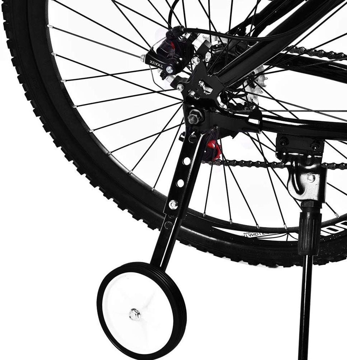 Allecto Plus - Universele steunwielen set voor kinderfietsen 16-22 inch (zwart) met instelbare trainingswielen