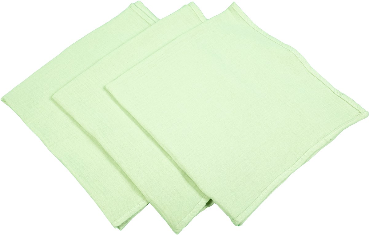 Honeybears hydrofiele doeken – 3 stuks - Inbakerdoek hydrofiel baby – Hydrofiele luierdoek – Lichtgroen – 60 X 60 CM