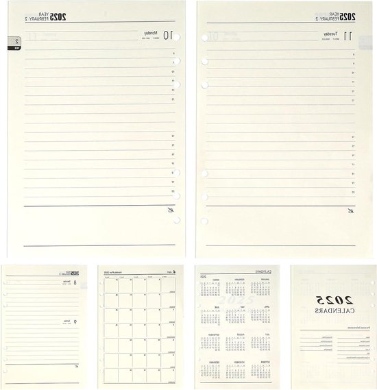 2026/2027, weekplanner, inleg personeel, A6, 6 gaten, 1
