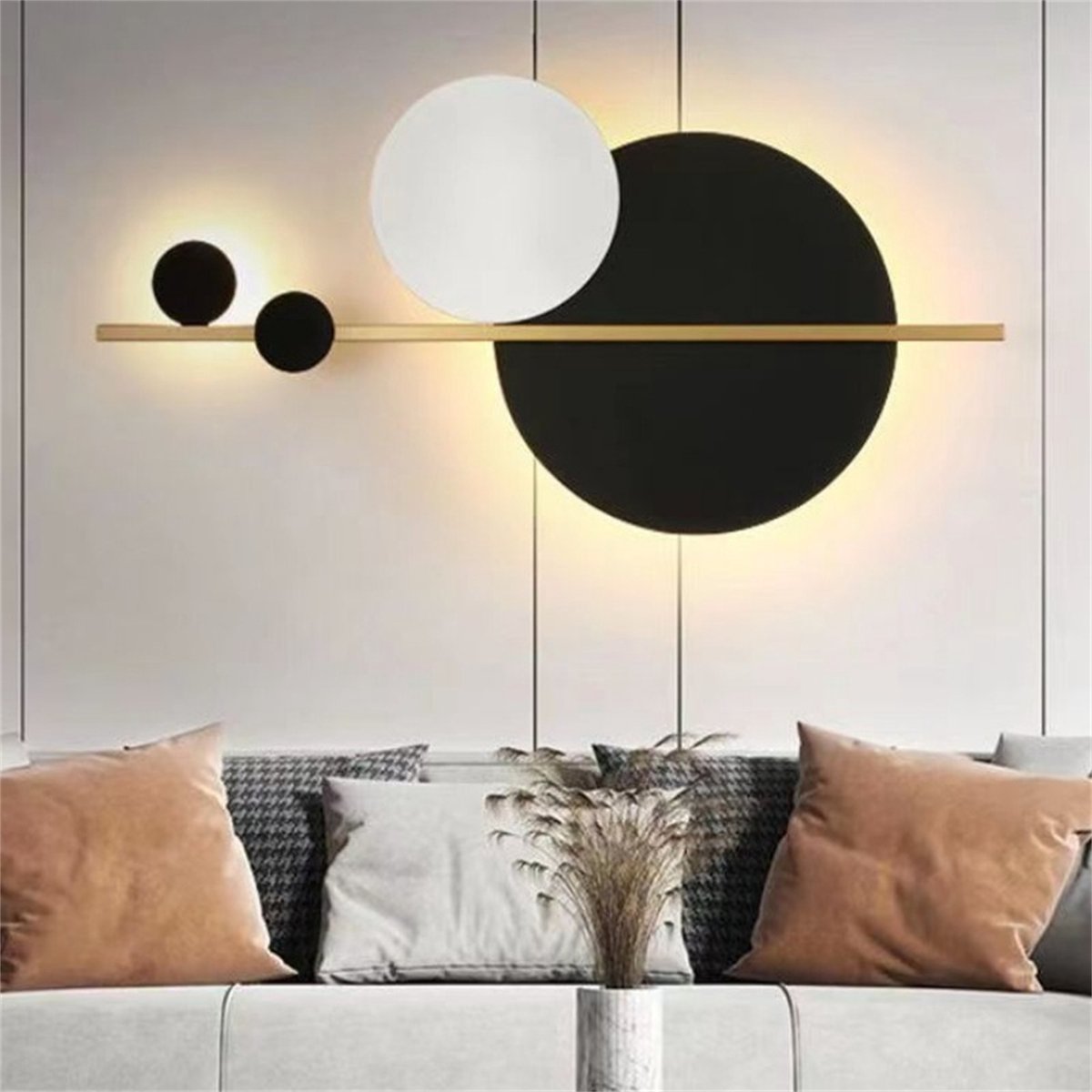 CHIWIN LED Wandlamp 30W – Moderne Wandleuchte met 3 Lichtkleuren – Wandverlichting voor Woonkamer, Gang en Balkon – Zwart/Wit Design