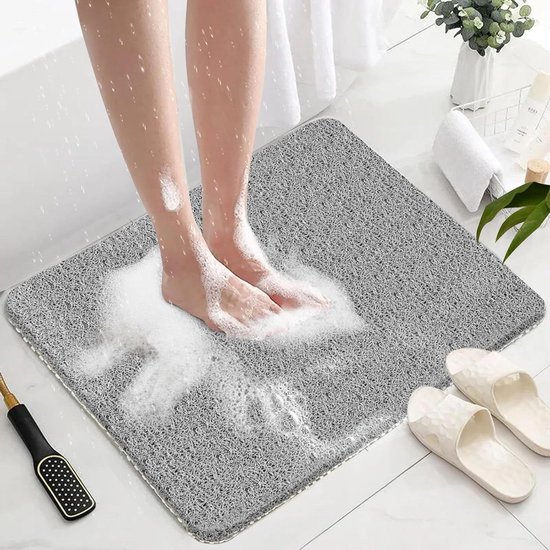Pevfeciy Douchemat, antislip, gepersonaliseerde douchemat, moderne antislip douchemat met haken, pvc, BPA-vrij, schimmelbestendig, sneldrogend, geschikt voor natte ruimtes, E, 75 x 100 cm