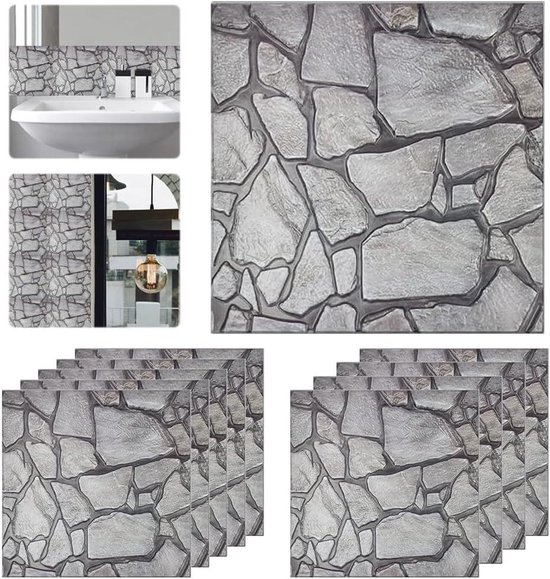 RHP 3D-wandpanelen, zelfklevend, 8 stuks (70 x 70 x 1,2 cm