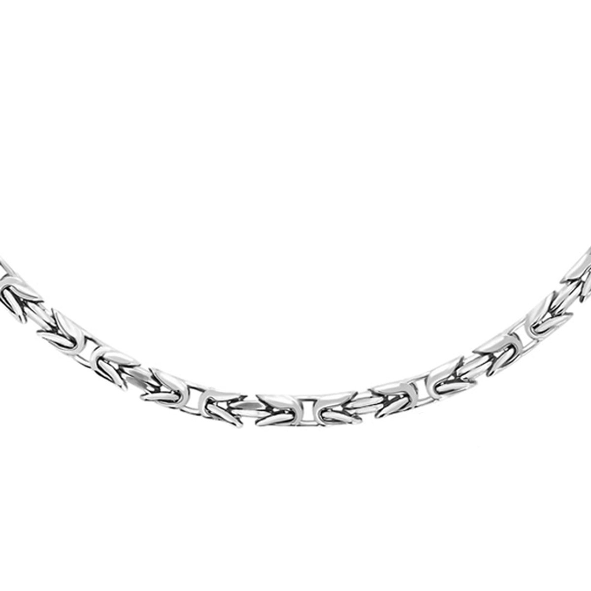 Juwelier Zwartevalk zilveren vierkante koningsschakel armband - BIZ 60/18cm