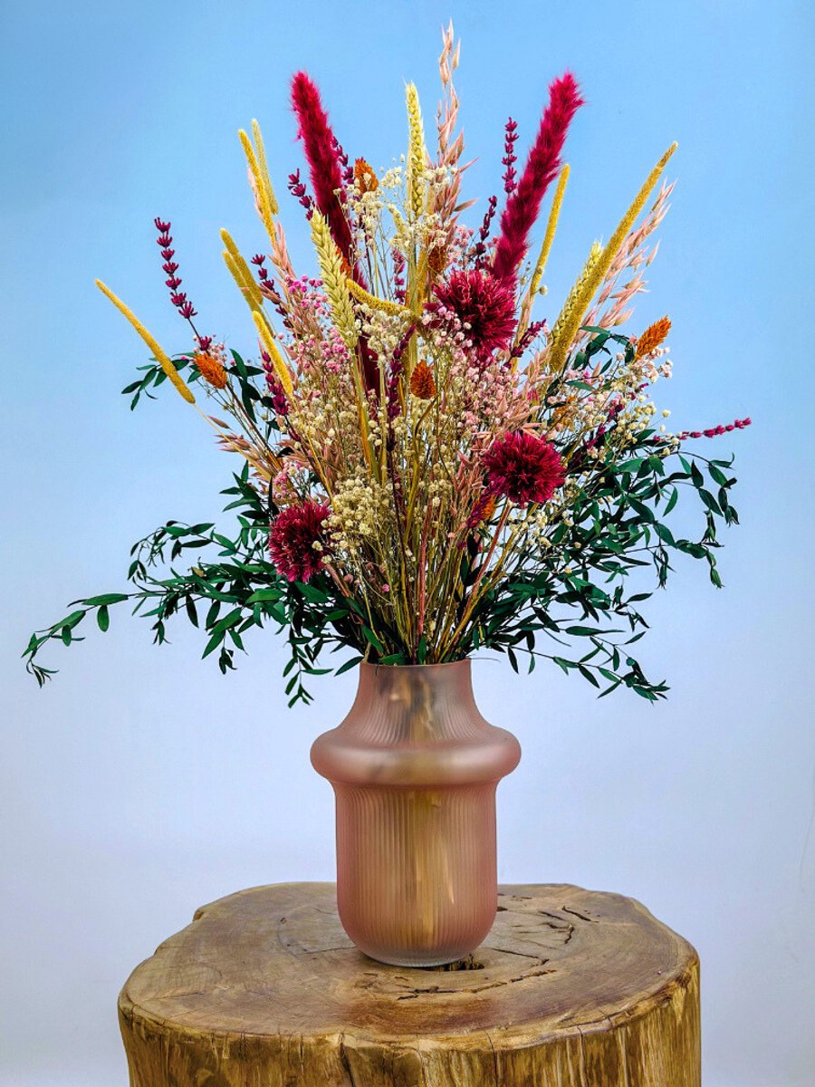 Droogbloemen boeket "Tropical Fever" - incl. vaas | 50cm | Voor een tropisch gevoel
