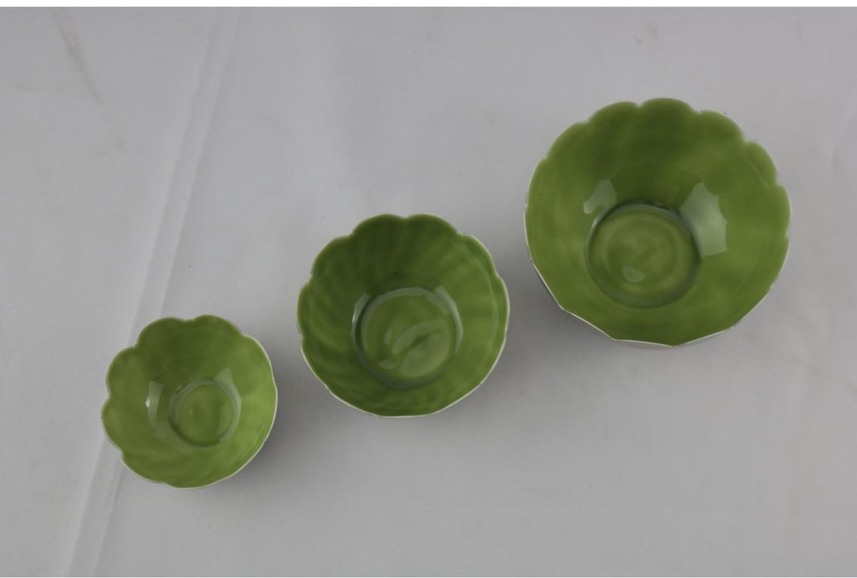 Waxinelichthouder groen set a 3
