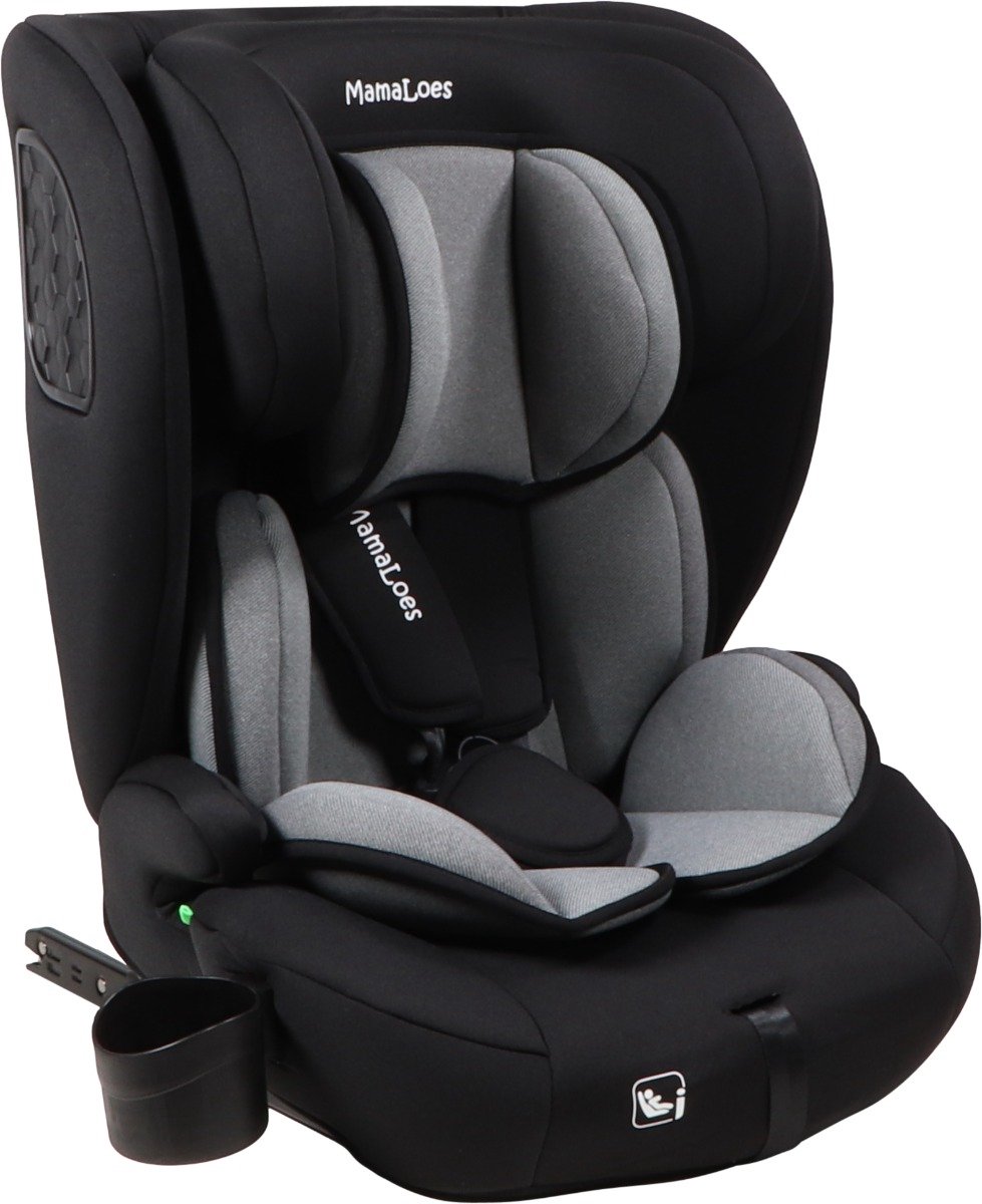 MamaLoes Mick Zwart/Grijs Isofix 76-150 cm i-Size Autostoel