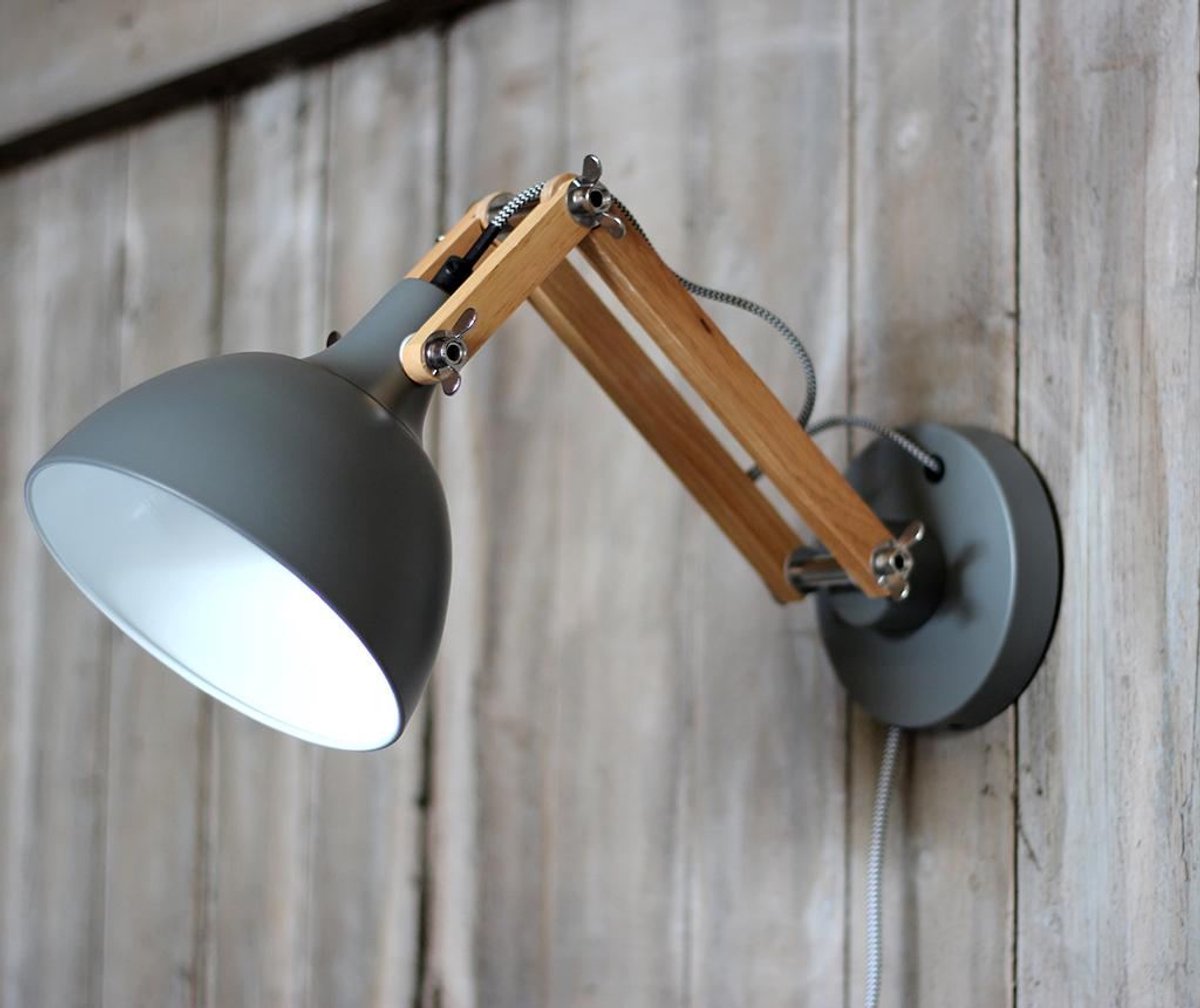 Wandlamp Dexter naturel hout en grijs verstelbare leeslamp van Red Cartel