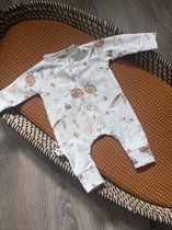 Combishort Tortue - Wit/ Marron - Little Adventure - Taille 68 - Imprimé animal - Label de qualité GOTS