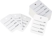 Allecto Plus - 1000 stuks prijsetiketten om op te hangen 35 x 5 cm - Vlooienmarkt en prijskaartjes voor kleding en sieraden display - Wit