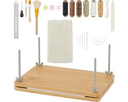Allecto Plus - Boekbinden Kits Set met Boek Druk Kit - Draagbare Handgemaakte Boek Binding Starter Gereedschap - Bone Mappen en Naalden - Boekbinden Accessoires - DIY Creatief Project - 220x151x8mm