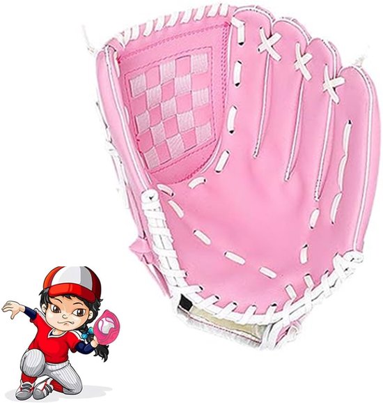 Foto: Honkbalhandschoenen softbalhandschoenen sport handschoenen wedstrijdhandschoen softbalhandschoenen voor beginners voor honkbal softbal linkerhand volwassene unisex 12 5 inch roze