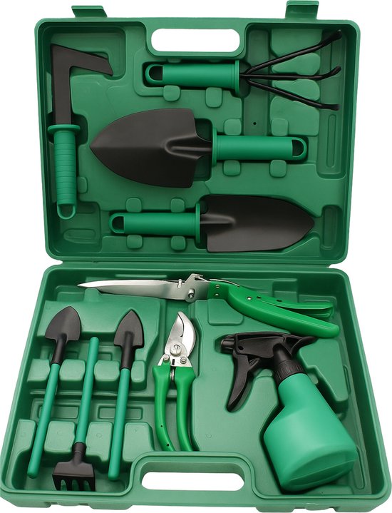 Cheqo® Tuingereedschap Set - Tuingereedschap Set - Snoeischaar- Tuinset - Snoeischaar - Tuinieren - Complete 10-Delige Set met Opbergkoffer - Inclusief Plantenspuit van Cheqo — afbeelding 4
