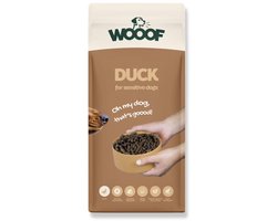 WOOOF Eend 14kg - Geperst hondenvoer - Hypoallergeen hondenvoer - Geperste hondenbrokken - Droogvoer - 14kg