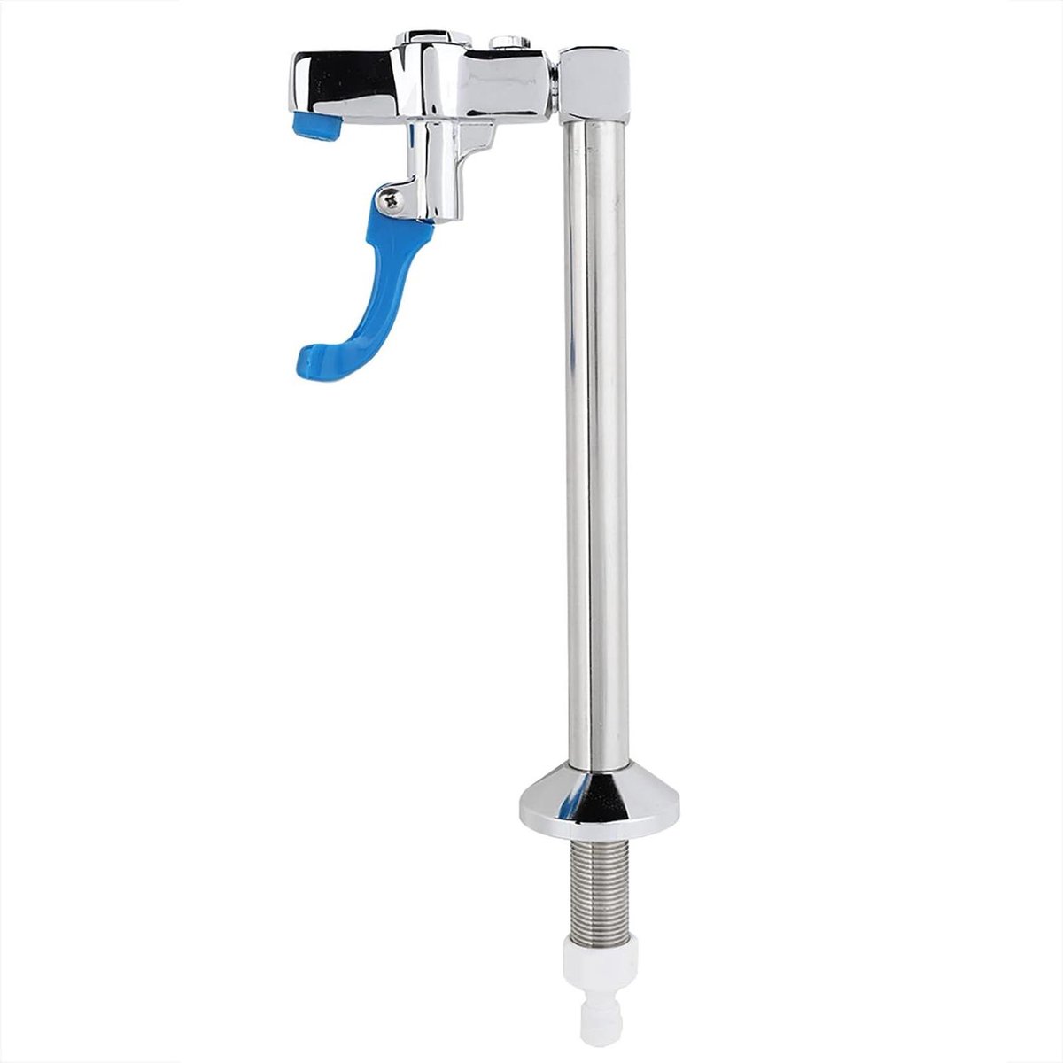 Allecto Plus - Push Cup-kraan met Vertraging en Glazen Vuller op Voetstuk voor Waterstation - Geschikt voor Aanrechtblad - 26cm Breedte