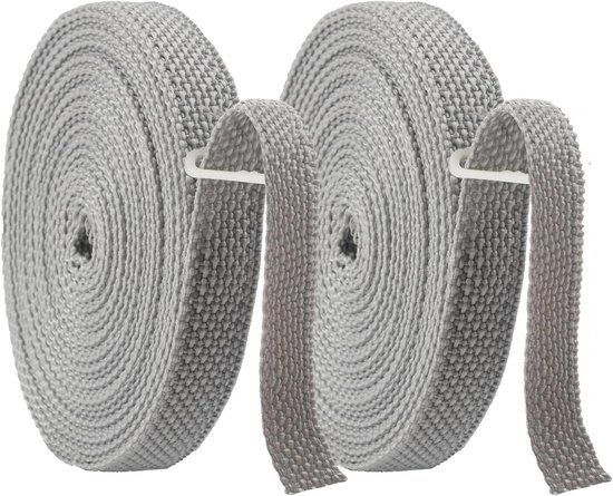 Allecto Plus - Ruban pour volets roulants 6 m x 14 mm - Grijs - Résistant aux UV - Haute résistance à la déchirure - Pour Portes et Fenêtres - Ruban de montage pour Volets roulants - Matériau durable