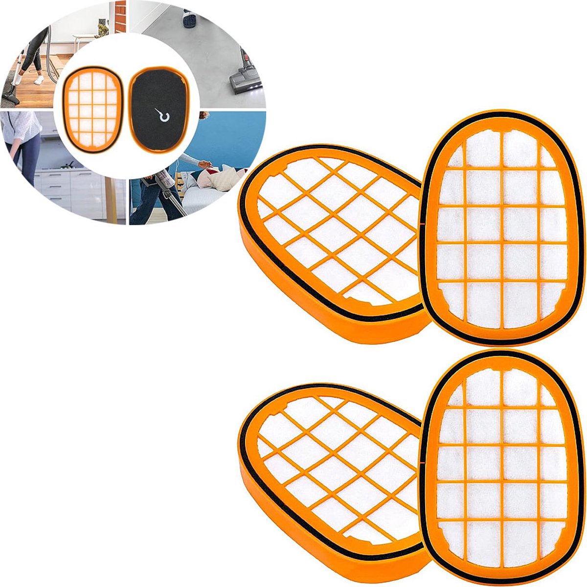 stofzuiger filter- Geschikt Voor stofzuigerfilter philips- Stofzuigerfilter- Microfilter -Geschikt Voor mensen met allergie Geschikt Voor fijnstof / geuren- Geschikt Voor Philips Stofzuigers- 4 stuk-FC6812 6814 6823 6827 6908