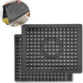 2 stuks Gootsteenmat - Spoelbakmat - Spoelmat - Voor spoelbak - Mat - Spoelbakbescherming - Afdruipmat - Mat beschermt de gootsteen afwasbak en het servies tegen krassen en beschadigingen - Rubber - zwart - 31 x 26 cm