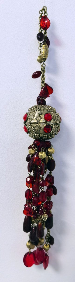 Decoratie - Hanger - Riverdale - Ibiza - Goud - 25x3cm. - Rood - Sfeervol - Hand gemaakt.
