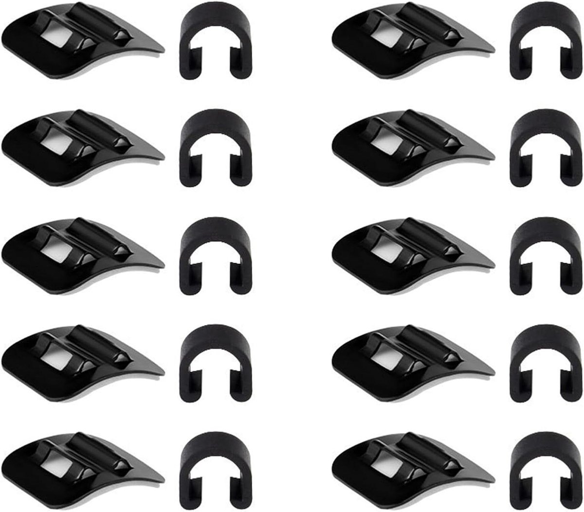 Allecto Plus - C-clip kabelgeleiding voor fietsframe - 10 stuks - Aluminium - Mountainbike accessoire - Zwart