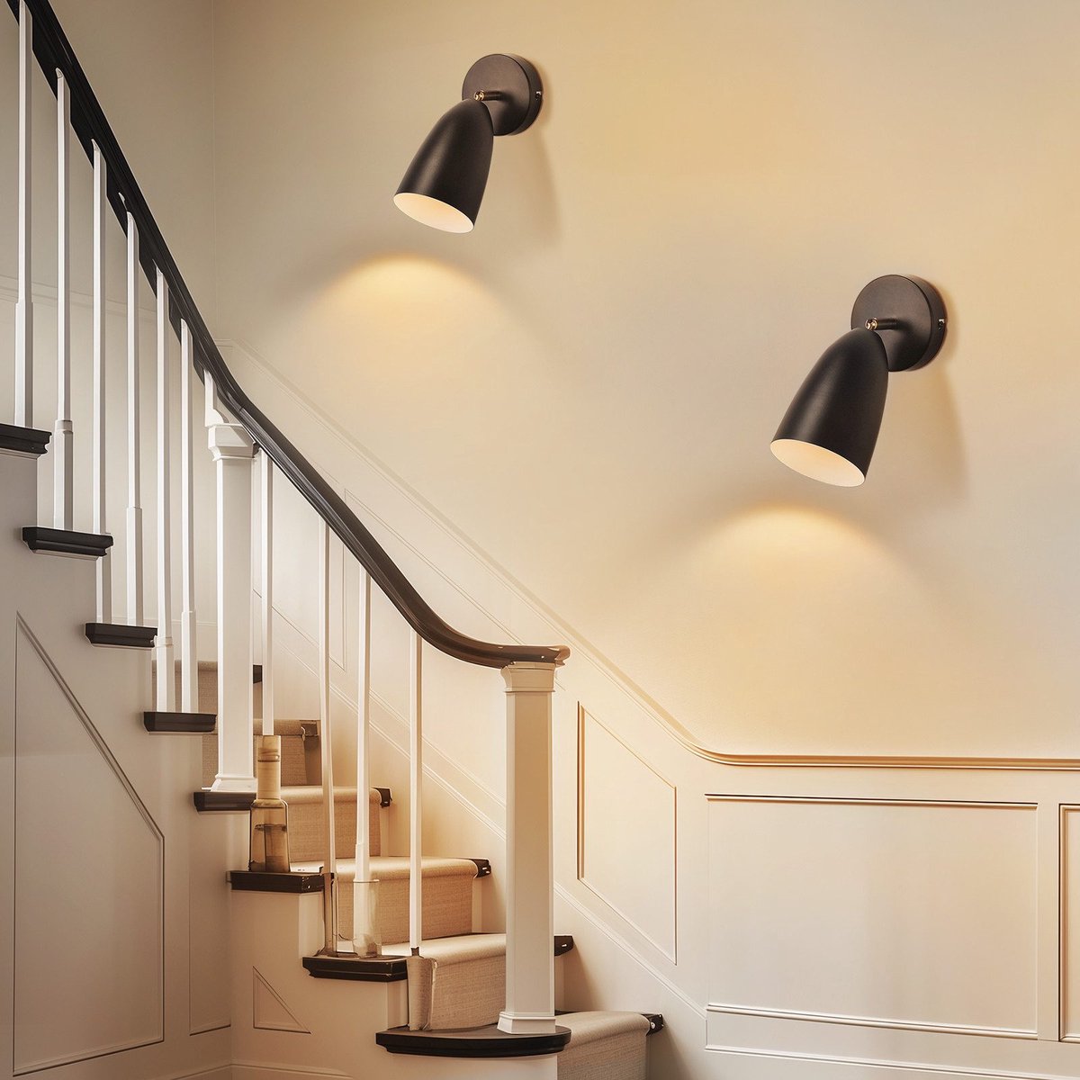 NETTLIFE Wandlamp Binnen - 2 Stuks - GU10 Fitting - Zwart - Draaibaar Slaapkamerlamp - Modern Hal Wandspot - Metaal - voor Woonkamer | Keuken | Trappenhuis - Zonder Lamp